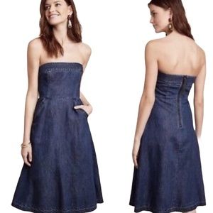 Anthropologie Holding Horses strapless denim dress